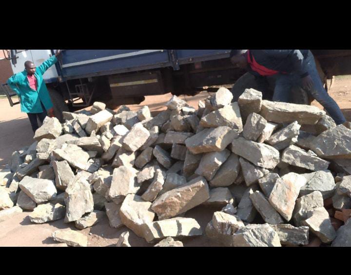 Stone delivered to the site