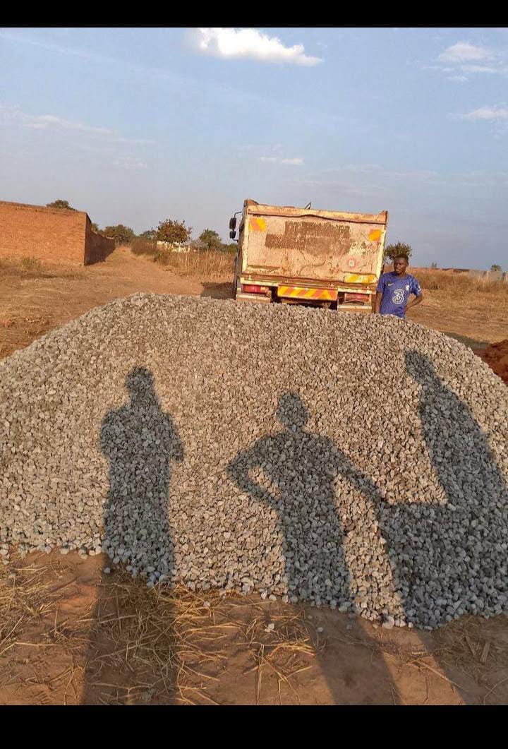 Aggregate delivered for construction